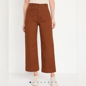 High-Waisted Cropped Wide-Leg Pants